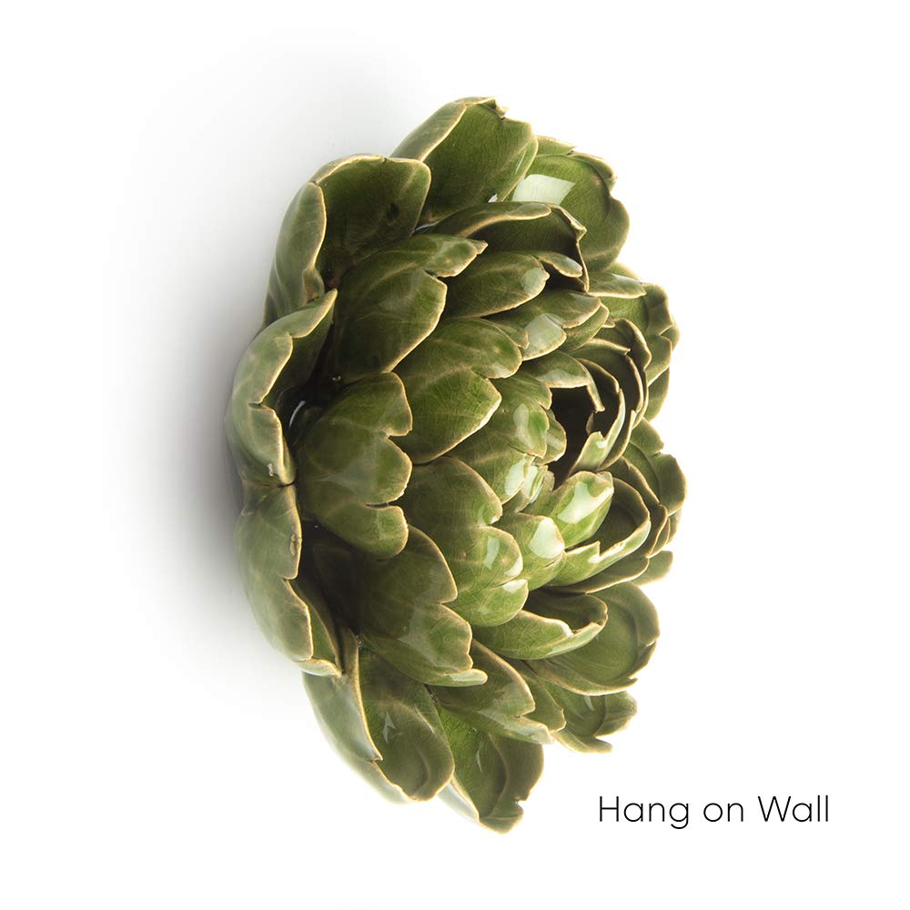 CHIVE ‘Coral’ Decorative Ceramic Flower — Beautiful & Unique Tablescape Piece — Large Floral Green Flower