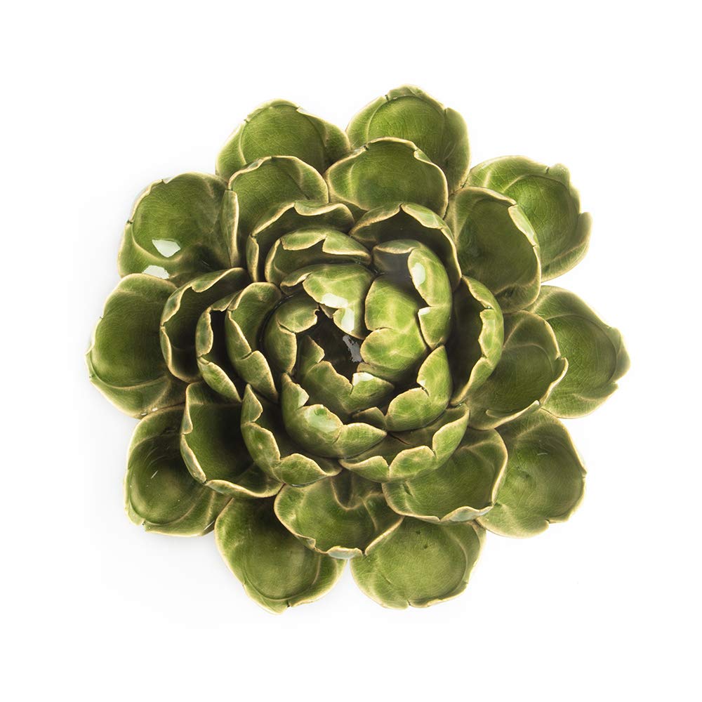 CHIVE ‘Coral’ Decorative Ceramic Flower — Beautiful & Unique Tablescape Piece — Large Floral Green Flower