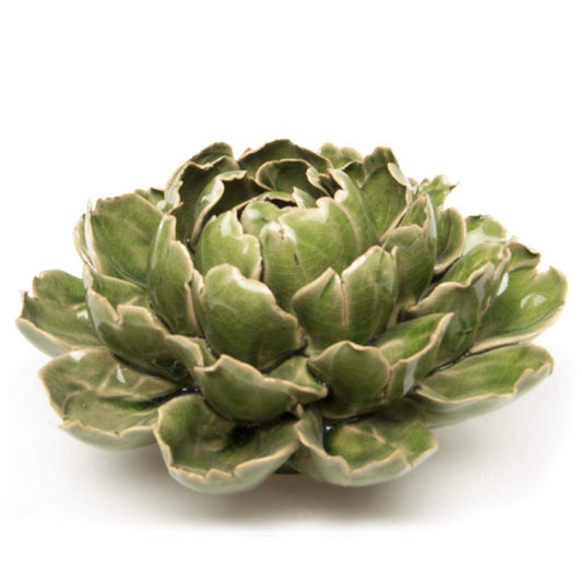 CHIVE ‘Coral’ Decorative Ceramic Flower — Beautiful & Unique Tablescape Piece — Large Floral Green Flower