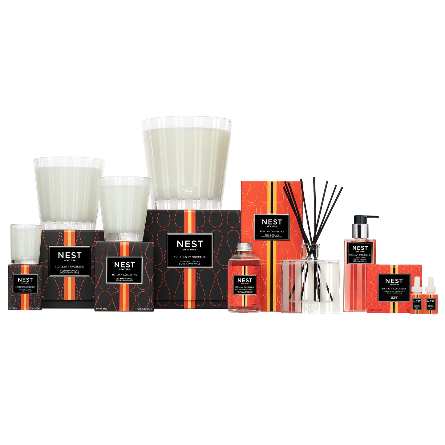 NEST New York Scented Classic Candle, Sicilian Tangerine - 8.1 oz - Up to 60-Hour Burn Time - Reusable Glass Vessel