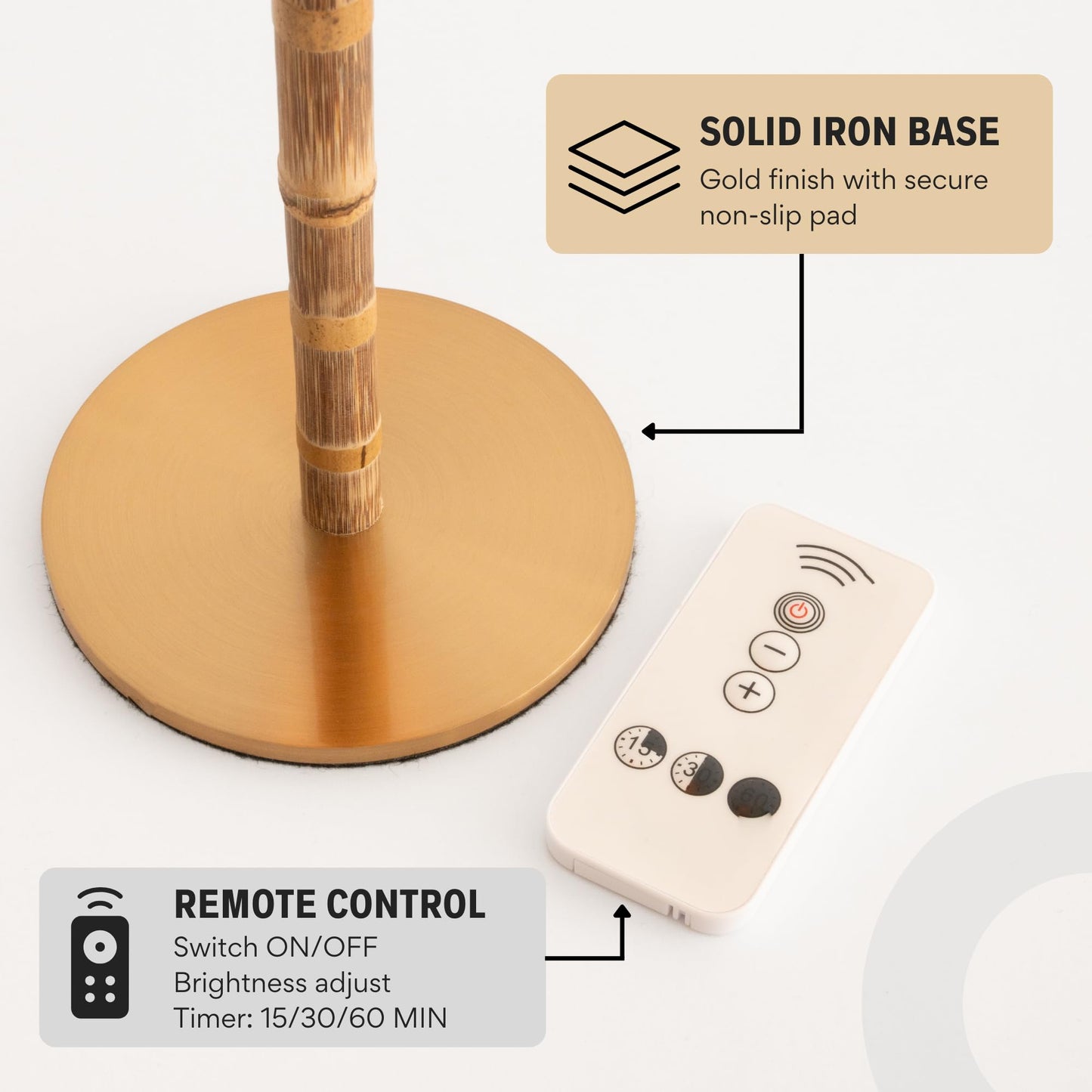 LUXELYKOS Bamboo Cordless LED Table Lamp, Rechargeable Battery, 24-Hour Use, Dimmable Warm Light, Portable Wireless Lamp with Remote for Indoor/Outdoor Use, Home, Patio, Bedroom, Restaurant Décor