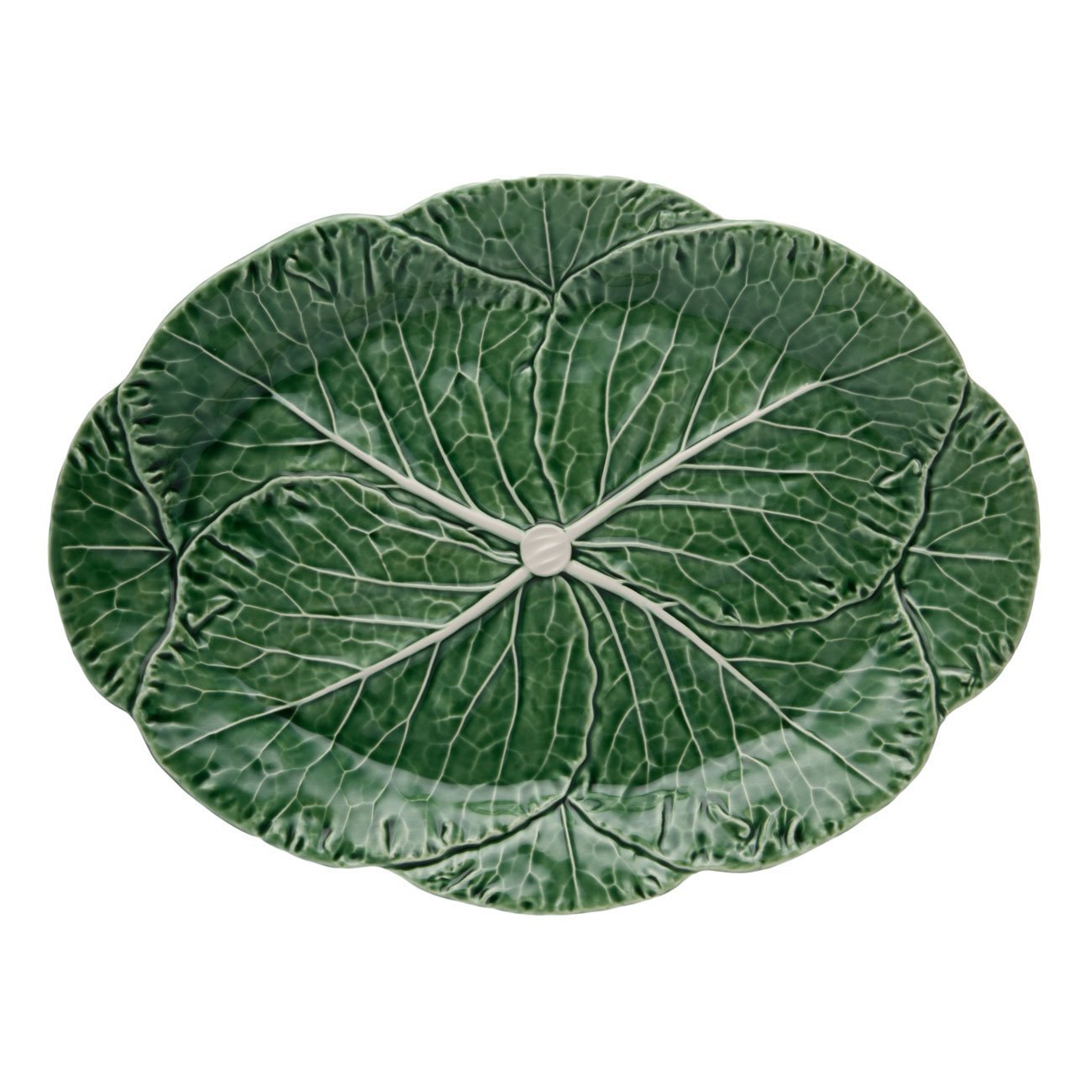 Bordallo Pinheiro Cabbage Green Oval Platter, Large