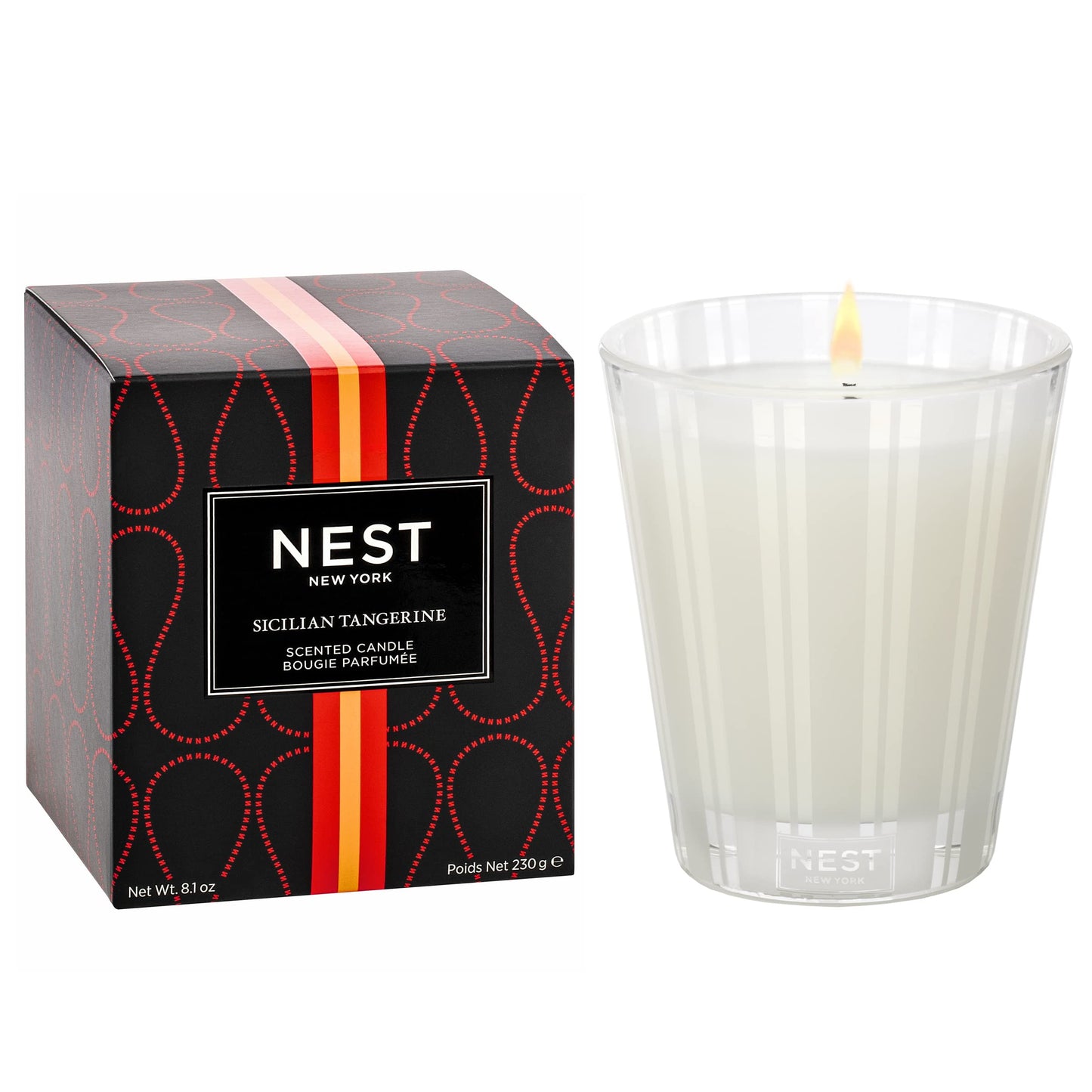 NEST New York Scented Classic Candle, Sicilian Tangerine - 8.1 oz - Up to 60-Hour Burn Time - Reusable Glass Vessel