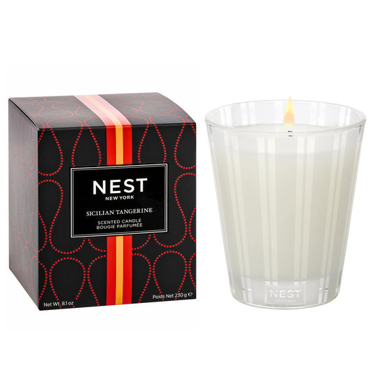 NEST New York Scented Classic Candle, Sicilian Tangerine - 8.1 oz - Up to 60-Hour Burn Time - Reusable Glass Vessel